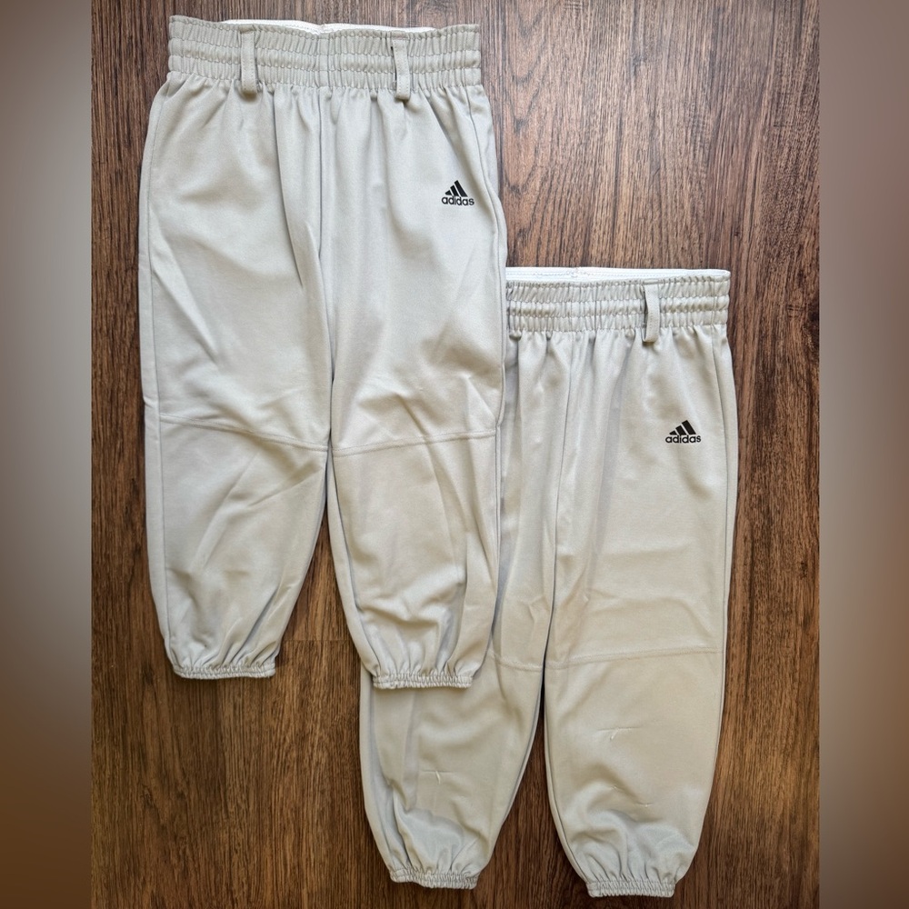 Adidas Kids Gray Baseball Softball Pants Size XS Two Pair Bundle